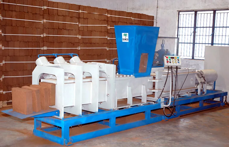 Coco peat block pressing line