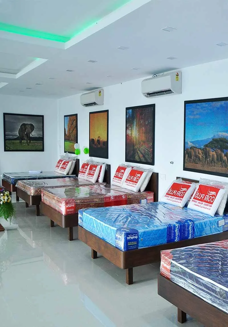 Inside the Coir Plus store, Coimbatore