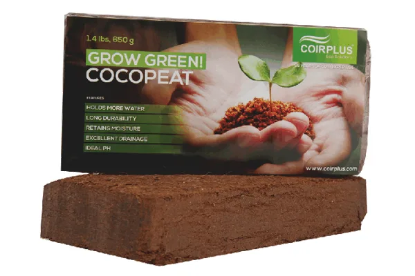 650 g Grow Green cocopeat block with its sleeve