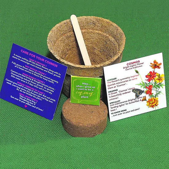 Coir Plus grow kit with coir pot, peat disc and plant cards