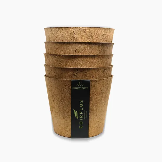 Stack of Coir Plus grow pots